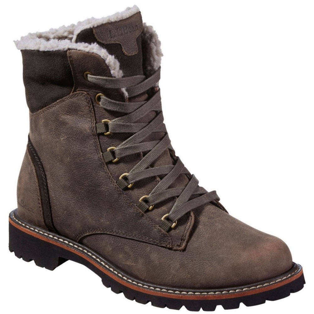 LL Bean Womens Rugged Cozy Boot Ash Size 9.5